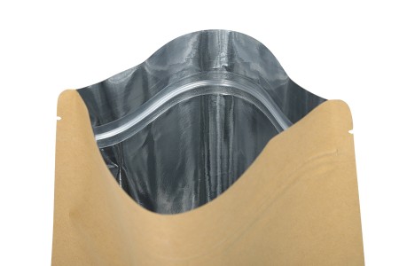 Kraft DoyPack kesice 130x40x210 mm sa zip zatvaranjem, unutrašnjom aluminijumskom oblogom, ovalnim dnom i sa mogućnošću termo zatvaranja – 50 kom-grupa_slika