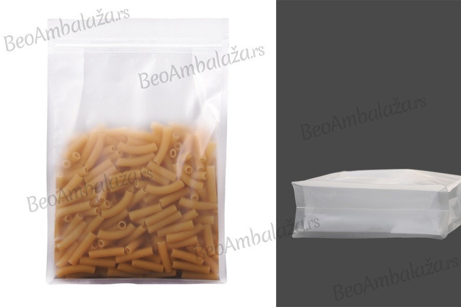 Providne DoyPack kesice sa zip zatvaranjem, četvrtastim dnom i sa mogućnošću termo zatvaranja 200x80x300mm - 50kom Providne DoyPack kesice sa zip zatvaranjem, četvrtastim dnom i sa mogućnošću termo zatvaranja 200x80x300mm - 50kom