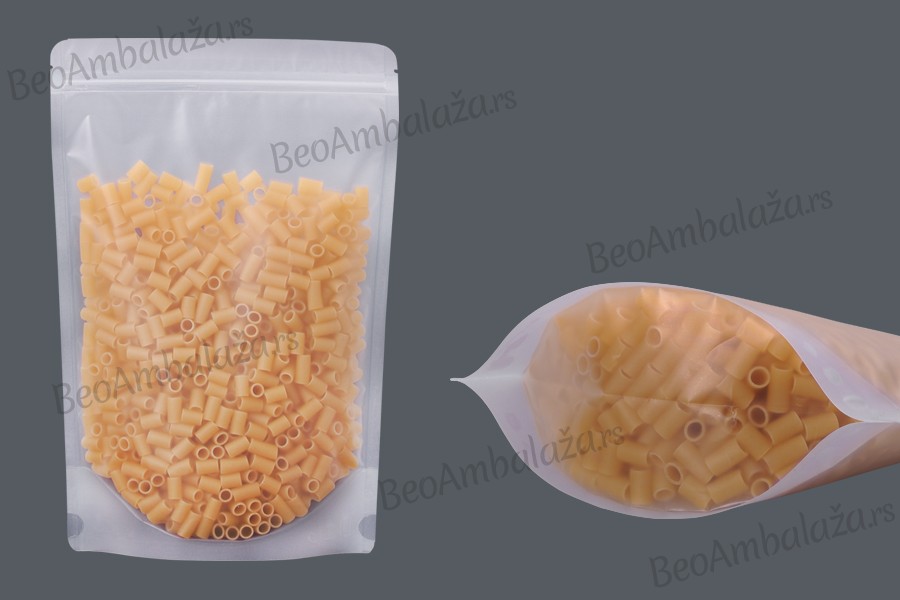 Providne DoyPack kesice sa zip zatvaranjem, ovalnim dnom i sa mogućnošću termo zatvaranja 200x50x300mm - 50kom Providne DoyPack kesice sa zip zatvaranjem, ovalnim dnom i sa mogućnošću termo zatvaranja 200x50x300mm - 50kom