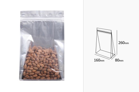Aluminijumske DoyPack kesice sa zipom, transparentnom prednjom stranom i mogućnošću termo zatvaranja 160x80x260mm - 50kom-grupa_slika