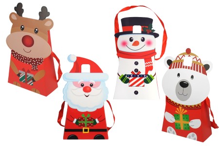 Božićna kartonska poklon kesica 180x80x265 mm sa trakom za ručku - 12 kom-slika_proizvoda