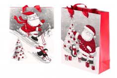 Božićna poklon kesa sa satenskom trakom, 2 dizajna, 195x80x235 - 12 kom