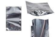 Aluminijumske DoyPack kesice 120x40x170 mm sa providnom prednjom stranom i ovalnim dnom, na termo zatvaranje - 100 kom