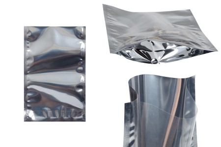 Aluminijumske DoyPack kesice 120x40x170 mm sa providnom prednjom stranom i ovalnim dnom, na termo zatvaranje - 100 kom-slika_proizvoda