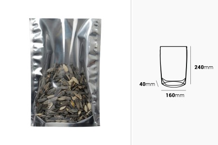 Aluminijumske DoyPack kesice 160x40x240 mm sa providnom prednjom stranom i ovalnim dnom, na termo zatvaranje - 100 kom-grupa_slika