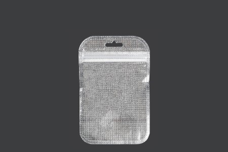 Kesica 85x130mm sa zip zatvaranjem, srebrnom non woven zadnjom i providnom prednjom stranom i sa Eurohole otvorom - 100 kom-slika_proizvoda