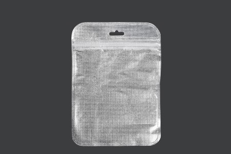 Kesica 122x170mm sa zip zatvaranjem, srebrnom non woven zadnjom i providnom prednjom stranom i sa Eurohole otvorom - 100 kom-slika_proizvoda