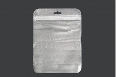 Plastična zip kesica 150x200mm sa srebrnom non woven zadnjom stranom i providnom prednjom stranom kao i eurohole otvorom - 100kom