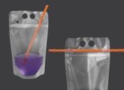 Providna DoyPack kesica sa zip zatvaranjem od 500ml, sa otvorima za prste i rupicama za slamčicu – 50 kom Providna DoyPack kesica sa zip zatvaranjem od 500ml, sa otvorima za prste i rupicama za slamčicu – 50 kom