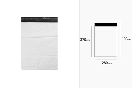 Bela plastična kesa 280x420mm sa samolepljivim zatvaranjem, za slanje poštom - 100 kom-dimenzije_slike