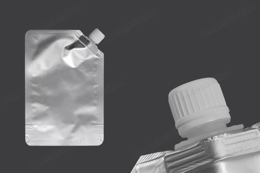 Aluminijumska DoyPack vrećica za tečnost od 500ml sa belim sigurnosnim zatvaračem sa strane – 50 kom-slika_proizvoda