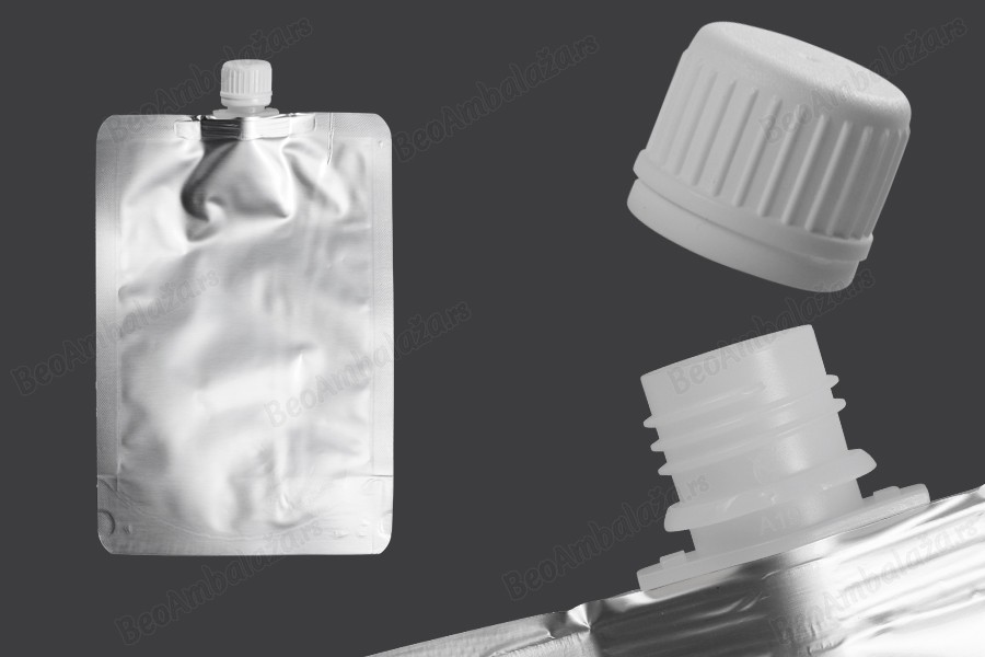 Aluminijumska DoyPack vrećica za tečnost od 500ml sa belim zatvaračem – 50 kom-dimenzije_slike