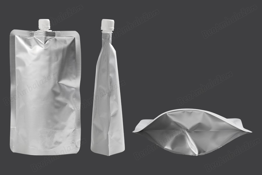Aluminijumska DoyPack vrećica za tečnost od 500ml sa belim zatvaračem – 50 kom-grupa_slika