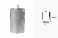 Aluminijumska DoyPack kesica za tečnost od 200ml sa belim plastičnim sigurnosnim zatvaračem – 50 kom