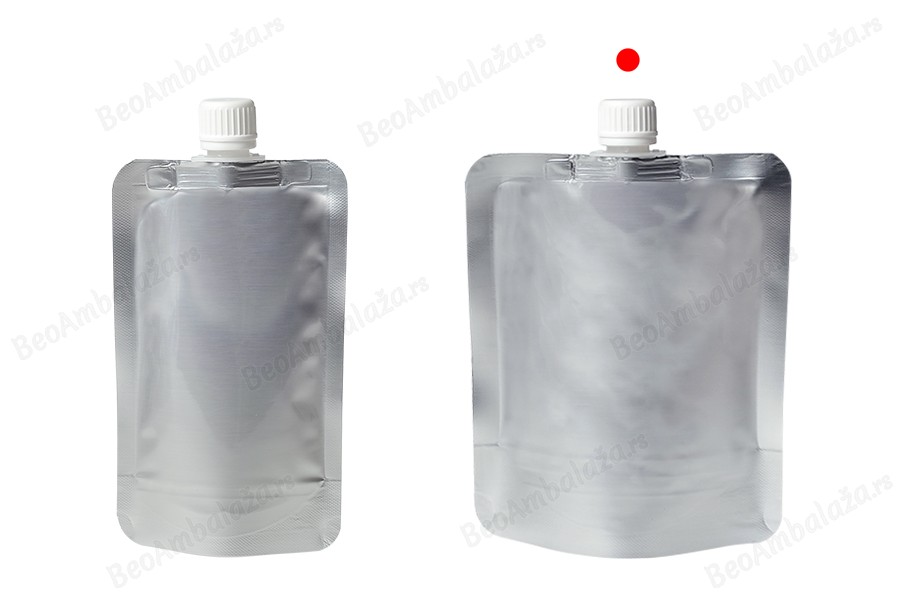 Aluminijumska DoyPack kesica za tečnost od 300ml sa belim plastičnim zatvaračem – 50 kom-grupa_slika