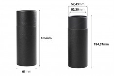 Cilindrična kartonska kutija 61x165mm za bočice (crna iznutra), u 2 boje - 12 kom
