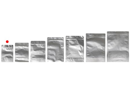 Aluminijumske DoyPack kesice sa zip zatvaranjem, ovalnim dnom i sa mogućnošću termo lepljenja 90x30x130 mm - 100 kom-grupa_slika