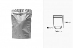 Aluminijumske DoyPack kesice sa zip zatvaranjem, ovalnim dnom i sa mogućnošću termo lepljenja 140x40x200mm - 100kom