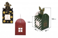 Božićna papirna kutijica - paketić 85x85x100 mm - 25 kom