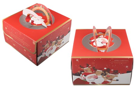 Božićna kartonska poklon kutijica 250x250x150 mm sa ručkom - 10 kom-slika_proizvoda