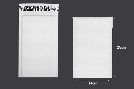 Bela mat koverta sa pucketavom folijom 14x25cm - 10 kom-dimenzije_slike