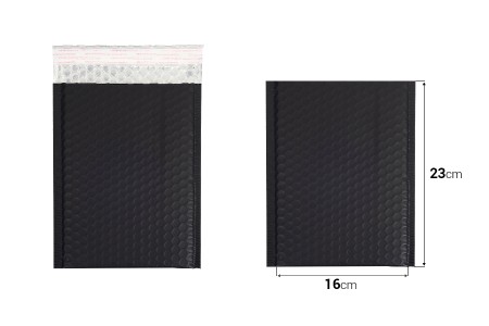 Crna mat koverta sa pucketavom folijom 16x23cm - 10 kom-dimenzije_slike