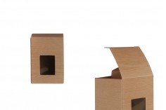 Kartonska kutija 45x45x65mm sa prozorom, u dezenu drveta, za teglice za kreme od 30mL i 40mL - 50 kom