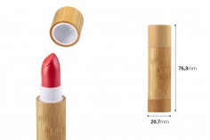 Tubica za karmin ili balzam za usne od bambusa (plastična unutrašnjost) - 6 kom