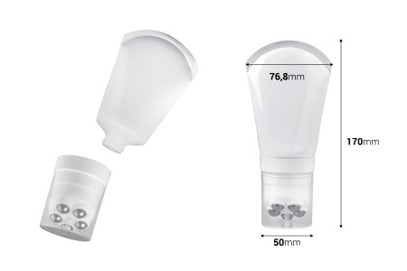 Plastična bela tubica 100mL sa metalnim roll on kuglicama i providnim zatvaračem-dimenzije_slike