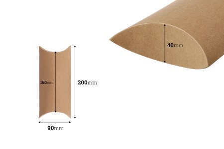 Papirna kraft jastuk - kutija 200x90x40mm - 20 kom-dimenzije_slike