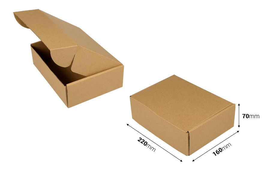 Kutija od kraft papira 220x160x70mm - 20 kom
