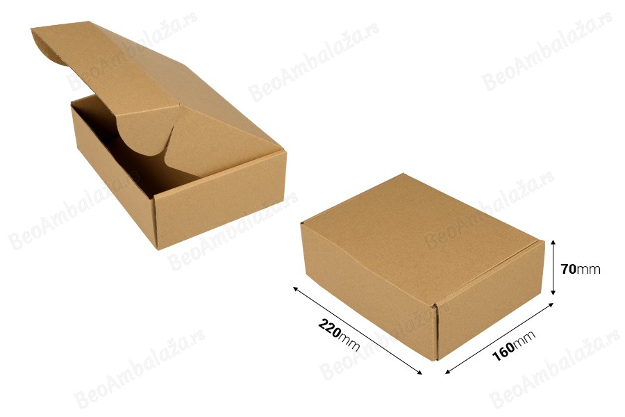 Kutija od kraft papira 220x160x70mm - 20 kom-dimenzije_slike