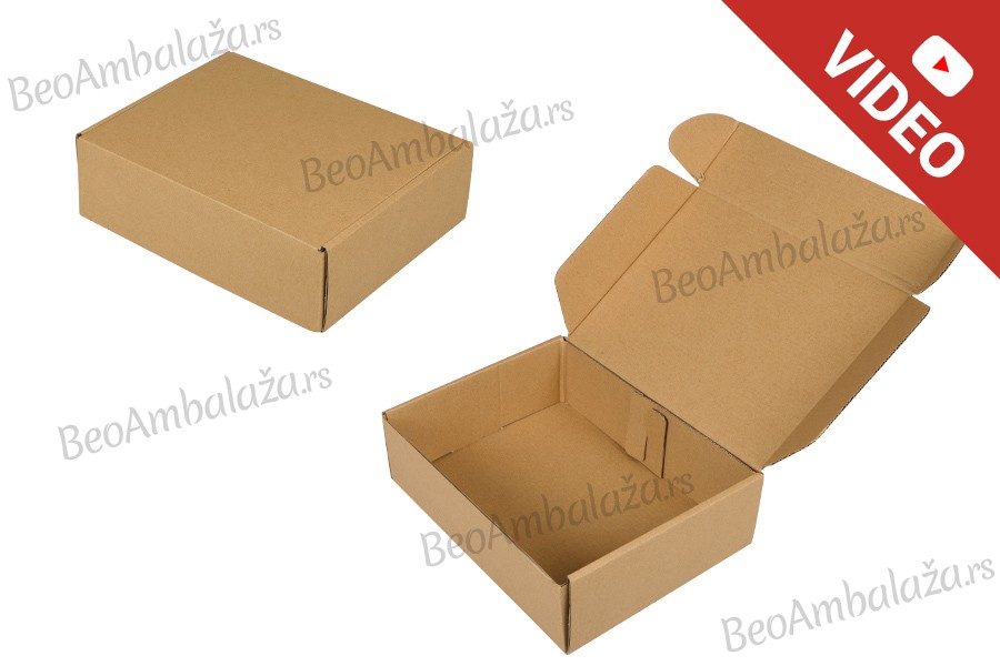 Kutija za pakovanje 240x180x70mm od kraft papira bez prozora – 20 kom