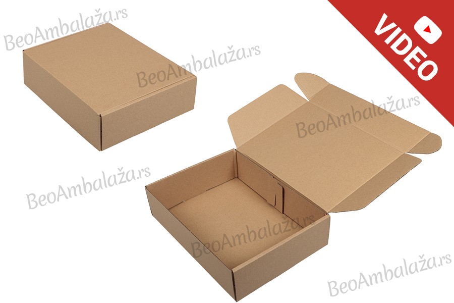 Kartonska kraft kutija 260x200x70mm - 20 kom Kartonska kraft kutija 260x200x70mm - 20 kom