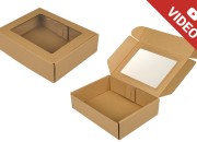 Kutija za pakovanje 260x200x70 mm od kraft papira sa prozorom – 20 kom Kutija za pakovanje 260x200x70 mm od kraft papira sa prozorom – 20 kom