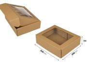 Kutija za pakovanje 260x200x70 mm od kraft papira sa prozorom – 20 kom Kutija za pakovanje 260x200x70 mm od kraft papira sa prozorom – 20 kom