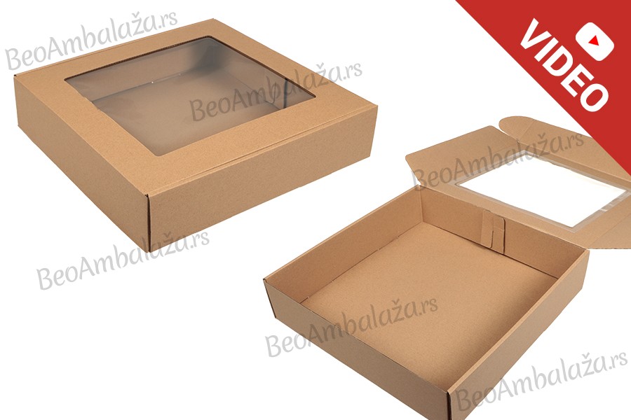 Kutija od kraft papira 350x350x80mm sa prozorom - 20 kom