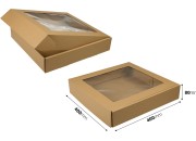 Kutija za pakovanje 400x400x80 mm od kraft papira sa prozorom – 20 kom
