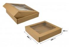 Kutija za pakovanje 400x400x80 mm od kraft papira sa prozorom – 20 kom