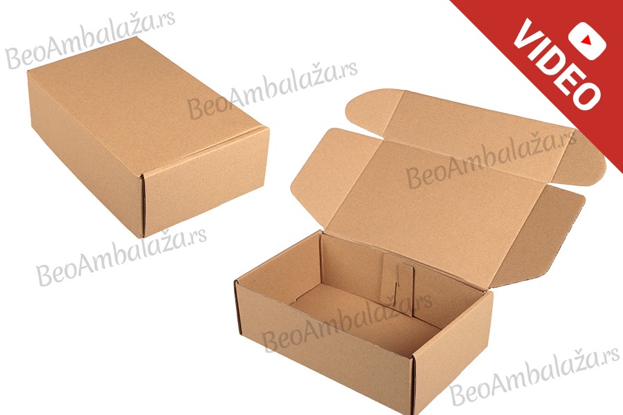 Kraft kutija 260x160x80 mm za pakovanje bez prozora – 20 kom