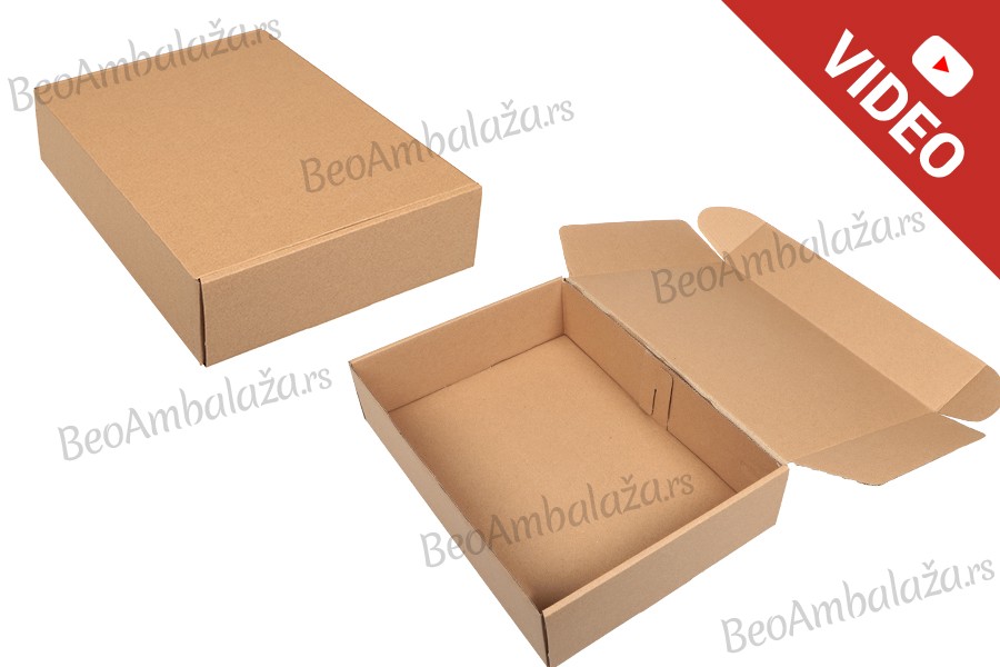 Kraft kutija 350x250x80 mm za pakovanje bez prozora – 20 kom