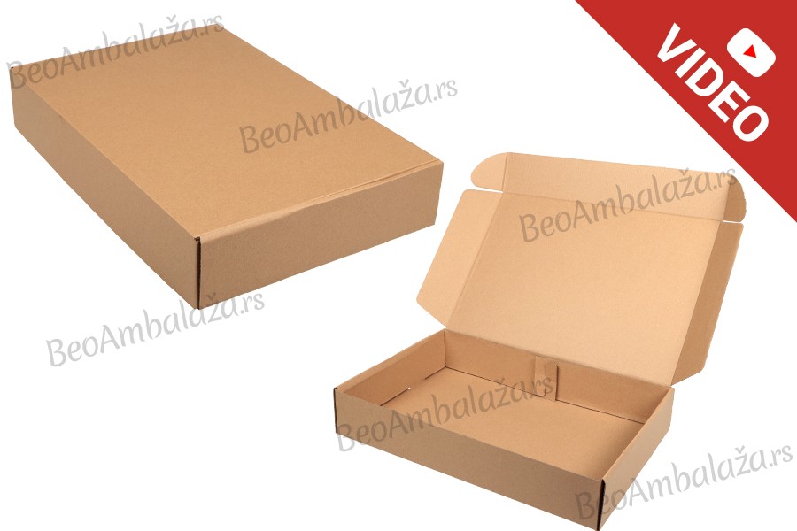 Kraft kutija 450x300x80 mm za pakovanje bez prozora – 20 kom