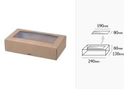 Kutija od kraft papira 240x130x60mm sa prozorom - 12 kom Kutija od kraft papira 240x130x60mm sa prozorom - 12 kom