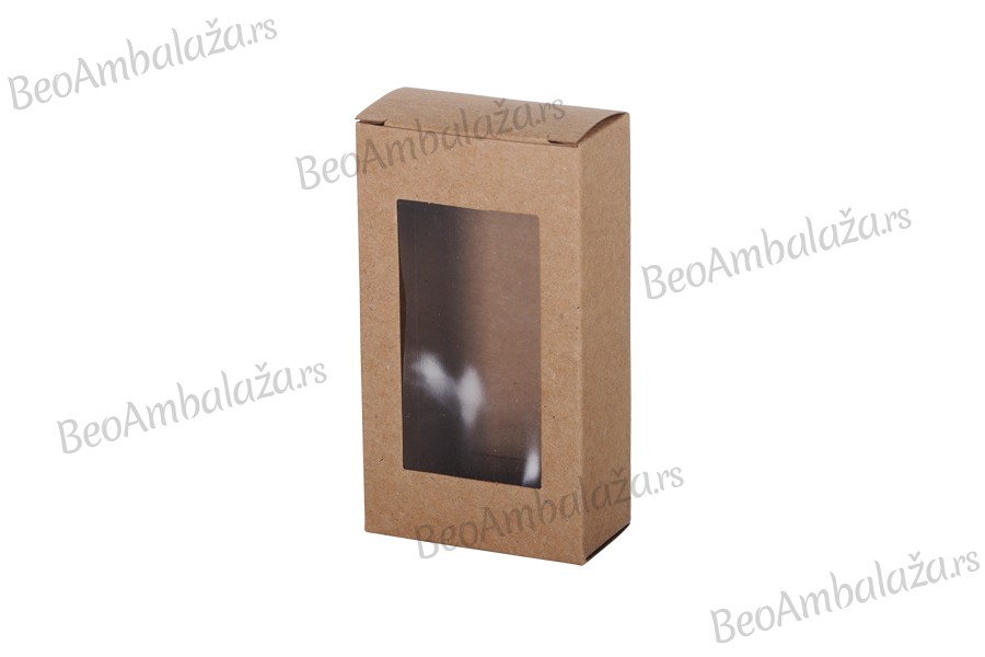 Kartonska kraft kutija za sapun 100x55x30mm, sa prozorom - 50 kom