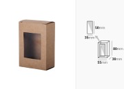 Kartonska kraft kutija za sapun 80x55x30mm, sa prozorom - 50 kom