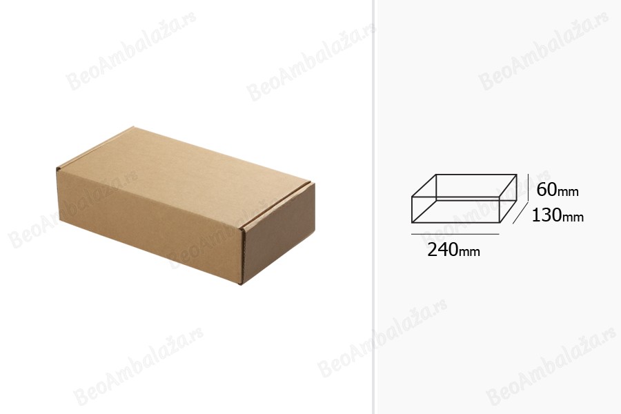 Kutija od kraft papira 240x130x60mm - 20 kom-dimenzije_slike