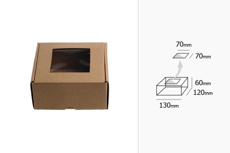 Kutija od kraft papira 130x120x60mm sa prozorom - 20 kom-3