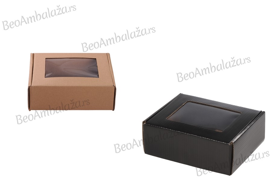 Kraft kutija za pakovanje sa prozorom 170x130x60 mm - 20kom 