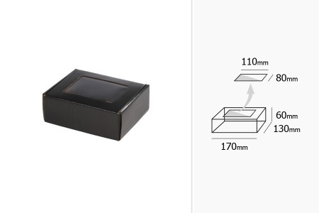 Kartonska kraft kutija sa prozorom 170x130x60mm - 25 kom-2