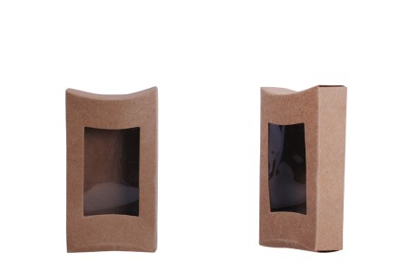 Kartonska kraft kutija 95x55x20mm sa prozorom i zaobljenim stranicama, za sapune - 50 kom-3